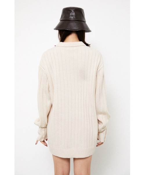 LAGUA GEM（ラグアジェム）の「LOOSE KNIT MINI OP（ワンピース・レディース・ダークブルー/ブラック/アイボリー・MEDIUM/SMALL）」の7枚目の写真