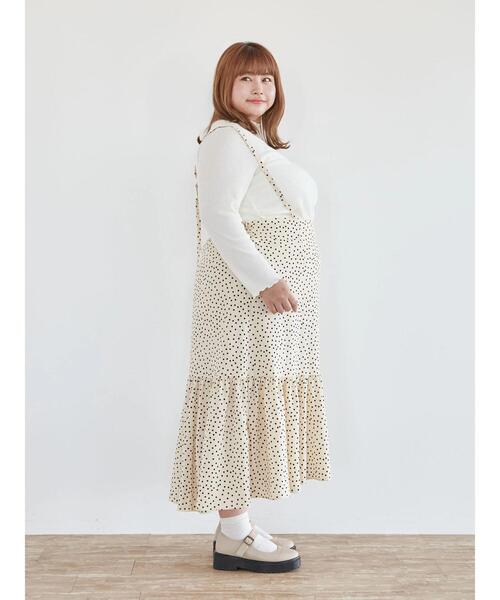 SLURR(スラ―)の「【大きいサイズ】ドットフリルマーメイドスカート(スカート・レディース・ライトベージュ/ブラック・LARGE)」の17枚目の写真