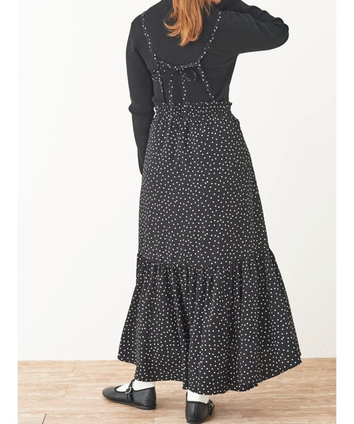 SLURR(スラ―)の「【大きいサイズ】ドットフリルマーメイドスカート(スカート・レディース・ライトベージュ/ブラック・LARGE)」の4枚目の写真