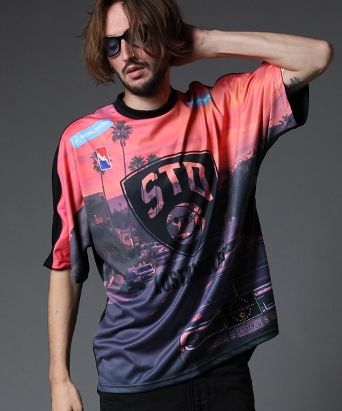 STUD MUFFIN(スタッドマフィン)の「mt7534-ハイゲージスムース STD TEAM GAMEシャツ(Tシャツ/カットソー・メンズ・ホワイト/ブラック・2/3)」の1枚目の写真