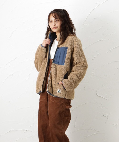 Mac-House(マックハウス)の「CAPTAIN STAG キャプテンスタッグ ボアスタンドジャケット(その他アウター・レディース・ベージュ/ブラウン/オレンジ/ブルー/アイボリー・フリー)」の4枚目の写真