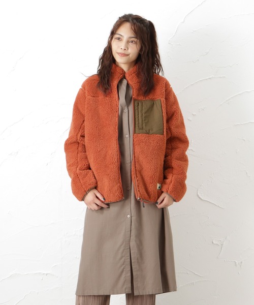 Mac-House(マックハウス)の「CAPTAIN STAG キャプテンスタッグ ボアスタンドジャケット(その他アウター・レディース・ベージュ/ブラウン/オレンジ/ブルー/アイボリー・フリー)」の1枚目の写真