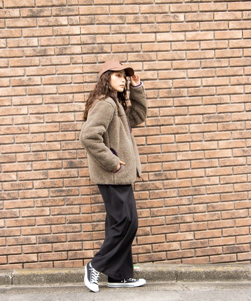 Mac-House(マックハウス)の「CAPTAIN STAG キャプテンスタッグ ボアスタンドジャケット(その他アウター・レディース・ベージュ/ブラウン/オレンジ/ブルー/アイボリー・フリー)」の20枚目の写真