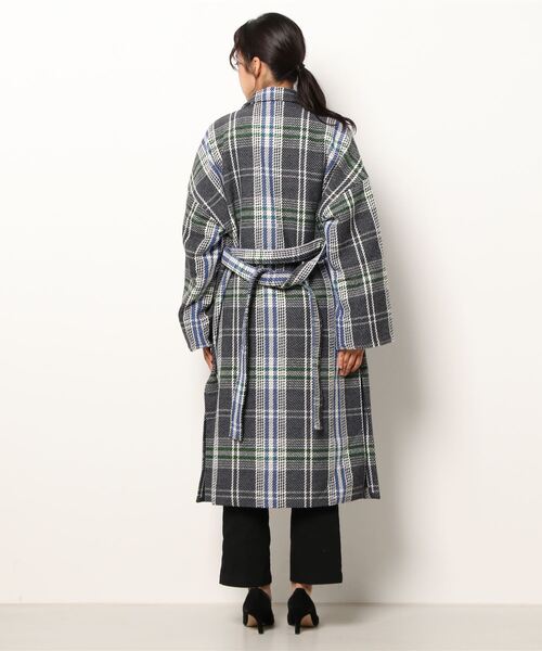 ROSE BUD（ローズバッド）の「チェックチェスターコート（チェスターコート・レディース・ブラック/グリーン・FREE）」の3枚目の写真