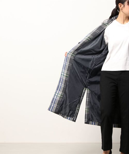 ROSE BUD（ローズバッド）の「チェックチェスターコート（チェスターコート・レディース・ブラック/グリーン・FREE）」の4枚目の写真