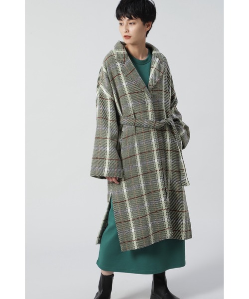 ROSE BUD（ローズバッド）の「チェックチェスターコート（チェスターコート・レディース・ブラック/グリーン・FREE）」の2枚目の写真
