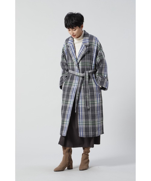 ROSE BUD（ローズバッド）の「チェックチェスターコート（チェスターコート・レディース・ブラック/グリーン・FREE）」の22枚目の写真