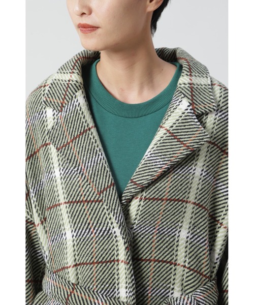 ROSE BUD（ローズバッド）の「チェックチェスターコート（チェスターコート・レディース・ブラック/グリーン・FREE）」の14枚目の写真