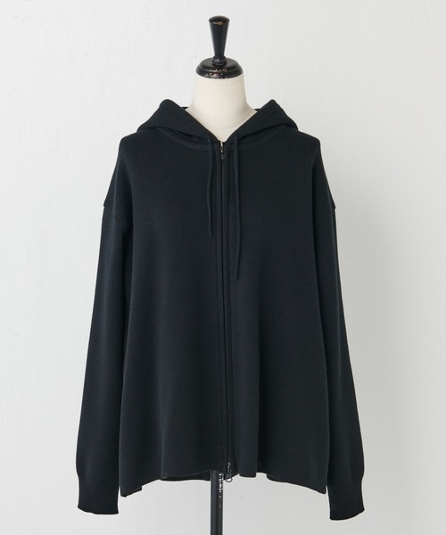 BEARDSLEY（ビアズリー）の「テープ刺繍ニットパーカー（カーディガン/ボレロ・レディース・ブラック/グレー・FREE）」の21枚目の写真