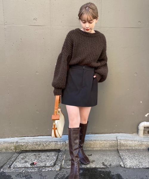 one after another NICE CLAUP(ワンアフターアナザーナイスクラップ)の「前後2wayクルーネックカーディガン(カーディガン/ボレロ・レディース・オレンジ/ピンク/オフホワイト/ブラウン・FREE)」の6枚目の写真