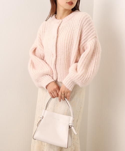 one after another NICE CLAUP(ワンアフターアナザーナイスクラップ)の「前後2wayクルーネックカーディガン(カーディガン/ボレロ・レディース・オレンジ/ピンク/オフホワイト/ブラウン・FREE)」の16枚目の写真