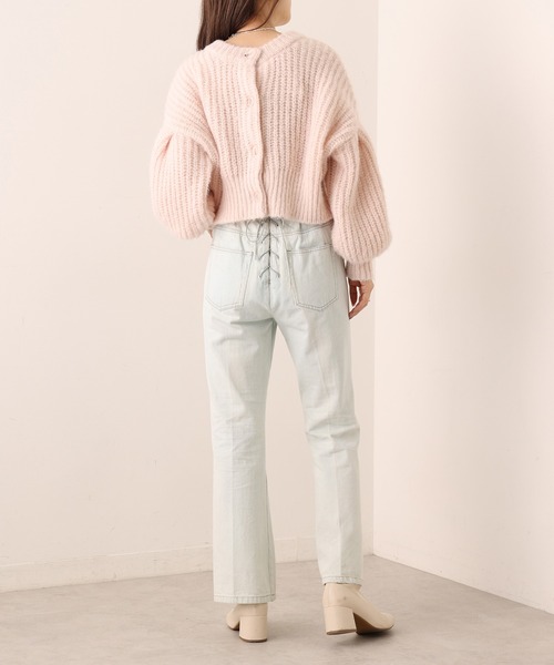 one after another NICE CLAUP(ワンアフターアナザーナイスクラップ)の「前後2wayクルーネックカーディガン(カーディガン/ボレロ・レディース・オレンジ/ピンク/オフホワイト/ブラウン・FREE)」の17枚目の写真