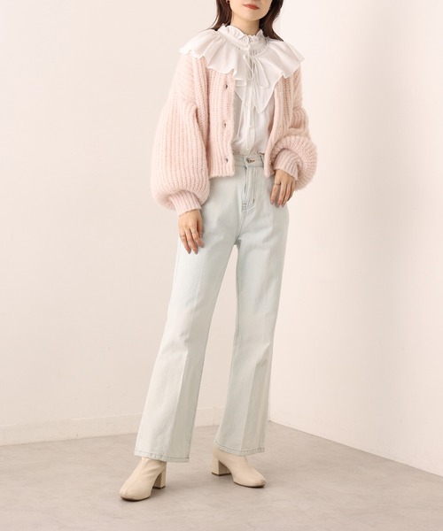 one after another NICE CLAUP(ワンアフターアナザーナイスクラップ)の「前後2wayクルーネックカーディガン(カーディガン/ボレロ・レディース・オレンジ/ピンク/オフホワイト/ブラウン・FREE)」の20枚目の写真