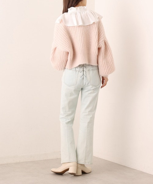 one after another NICE CLAUP(ワンアフターアナザーナイスクラップ)の「前後2wayクルーネックカーディガン(カーディガン/ボレロ・レディース・オレンジ/ピンク/オフホワイト/ブラウン・FREE)」の21枚目の写真