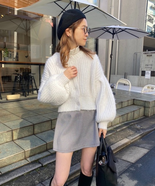 one after another NICE CLAUP(ワンアフターアナザーナイスクラップ)の「前後2wayクルーネックカーディガン(カーディガン/ボレロ・レディース・オレンジ/ピンク/オフホワイト/ブラウン・FREE)」の14枚目の写真