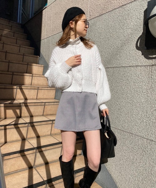 one after another NICE CLAUP(ワンアフターアナザーナイスクラップ)の「前後2wayクルーネックカーディガン(カーディガン/ボレロ・レディース・オレンジ/ピンク/オフホワイト/ブラウン・FREE)」の13枚目の写真