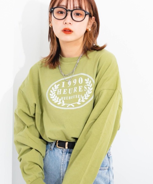 nemne store（ネンネストア）の「ロゴアソートプリントロンＴ（Tシャツ/カットソー・レディース・ブルー系その他/オレンジ系その他/グリーン系その他/ホワイト系その他/ホワイト系その他2/ホワイト系その他3・フリー）」の4枚目の写真