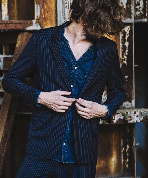NO ID.(ノーアイディ)の「mj8402-ピークドラペル2B-JKT ジャケット(テーラードジャケット・メンズ・チェック/ブラック/ネイビー・2/3/1)」の22枚目の写真