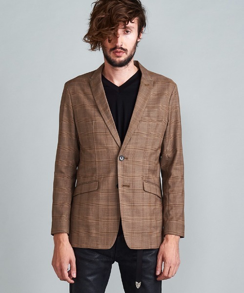 NO ID.(ノーアイディ)の「mj8402-ピークドラペル2B-JKT ジャケット(テーラードジャケット・メンズ・チェック/ブラック/ネイビー・2/3/1)」の5枚目の写真