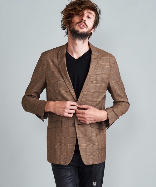 NO ID.(ノーアイディ)の「mj8402-ピークドラペル2B-JKT ジャケット(テーラードジャケット・メンズ・チェック/ブラック/ネイビー・2/3/1)」の13枚目の写真