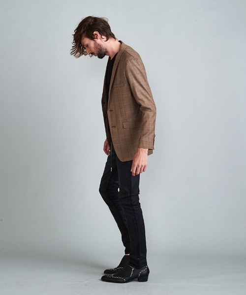 NO ID.(ノーアイディ)の「mj8402-ピークドラペル2B-JKT ジャケット(テーラードジャケット・メンズ・チェック/ブラック/ネイビー・2/3/1)」の16枚目の写真