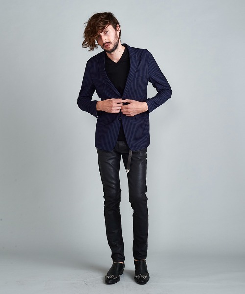 NO ID.(ノーアイディ)の「mj8402-ピークドラペル2B-JKT ジャケット(テーラードジャケット・メンズ・チェック/ブラック/ネイビー・2/3/1)」の20枚目の写真