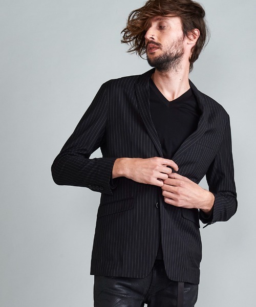 NO ID.(ノーアイディ)の「mj8402-ピークドラペル2B-JKT ジャケット(テーラードジャケット・メンズ・チェック/ブラック/ネイビー・2/3/1)」の10枚目の写真