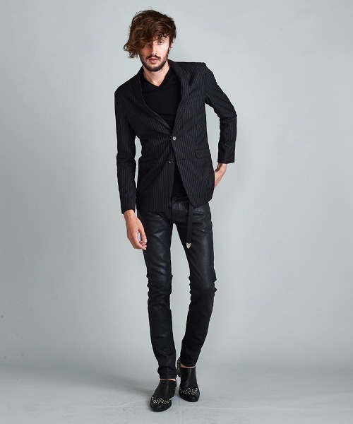 NO ID.(ノーアイディ)の「mj8402-ピークドラペル2B-JKT ジャケット(テーラードジャケット・メンズ・チェック/ブラック/ネイビー・2/3/1)」の6枚目の写真