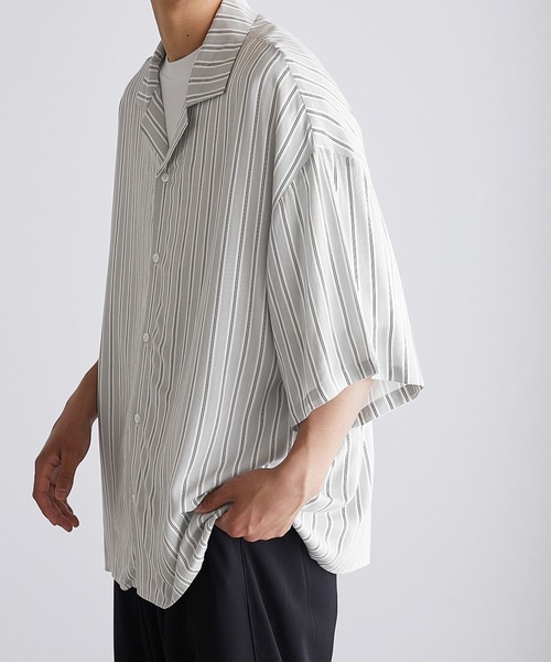 Anchor Smith（アンカー スミス）の「ルーズオープンカラーベーシックシャツ（シャツ/ブラウス・メンズ・ホワイト/ライトグレー/ブラック/サックスブルー/グレー系その他/ブルー系その他/チャコール/グレイッシュベージュ/グリーン・M/L）」の13枚目の写真