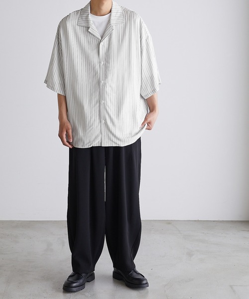 Anchor Smith（アンカー スミス）の「ルーズオープンカラーベーシックシャツ（シャツ/ブラウス・メンズ・ホワイト/ライトグレー/ブラック/サックスブルー/グレー系その他/ブルー系その他/チャコール/グレイッシュベージュ/グリーン・M/L）」の16枚目の写真