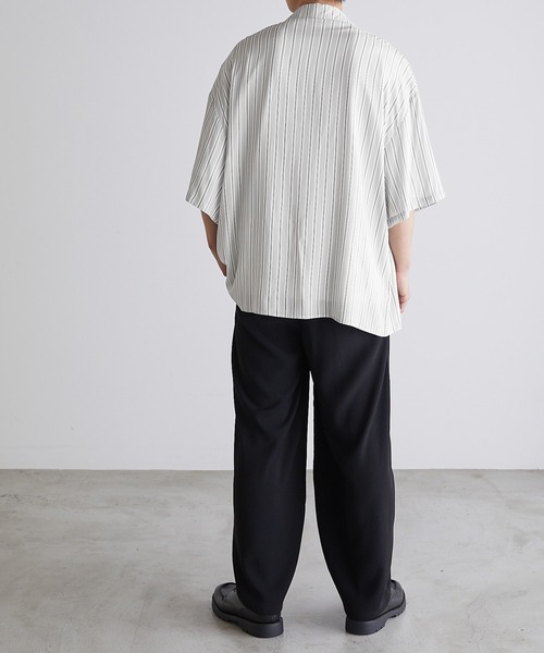 Anchor Smith（アンカー スミス）の「ルーズオープンカラーベーシックシャツ（シャツ/ブラウス・メンズ・ホワイト/ライトグレー/ブラック/サックスブルー/グレー系その他/ブルー系その他/チャコール/グレイッシュベージュ/グリーン・M/L）」の18枚目の写真