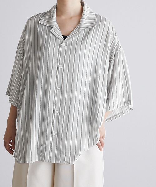 Anchor Smith（アンカー スミス）の「ルーズオープンカラーベーシックシャツ（シャツ/ブラウス・メンズ・ホワイト/ライトグレー/ブラック/サックスブルー/グレー系その他/ブルー系その他/チャコール/グレイッシュベージュ/グリーン・M/L）」の11枚目の写真