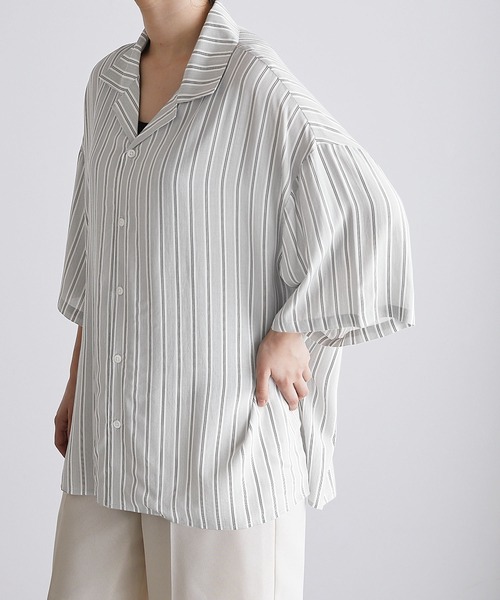 Anchor Smith（アンカー スミス）の「ルーズオープンカラーベーシックシャツ（シャツ/ブラウス・メンズ・ホワイト/ライトグレー/ブラック/サックスブルー/グレー系その他/ブルー系その他/チャコール/グレイッシュベージュ/グリーン・M/L）」の21枚目の写真