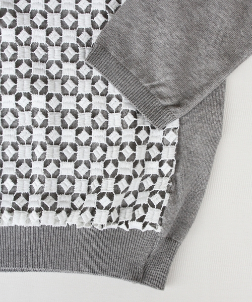BEAUTY&YOUTH UNITED ARROWS(ビューティーアンドユースユナイテッドアローズ)の「BYSF ∵ダイアレース+ニットプルオーバー◆(ニット/セーター・レディース・ホワイト/グレー/ネイビー・FREE)」の10枚目の写真