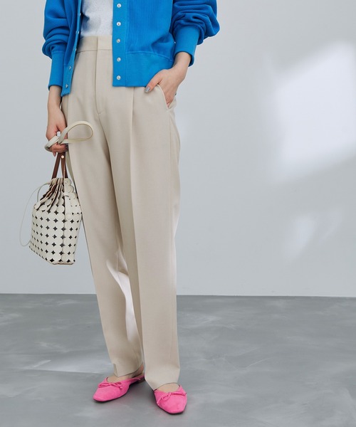 ADAM ET ROPE'（アダムエロペ）の「【サステナブル】スリムスラックス（スラックス・レディース・ブラック/キナリ/ターコイズブルー/イエロー・34/36/38）」の2枚目の写真