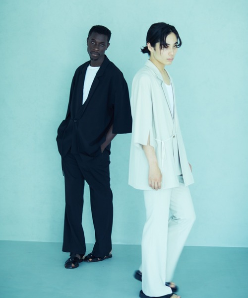 TAUPE（トープ）の「TAUPE/トープ/ﾊｰﾌｽﾘｰﾌﾞﾚｲﾔｰﾄﾞｼﾞｬｹｯﾄ（テーラードジャケット・メンズ・ベージュ/ピンク・2/3）」の3枚目の写真