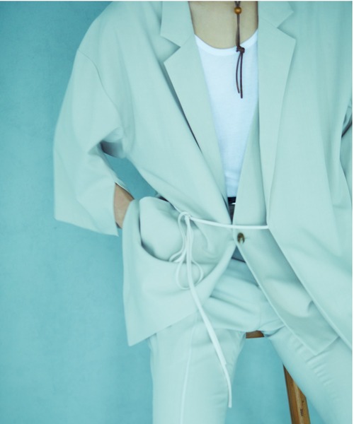 TAUPE（トープ）の「TAUPE/トープ/ﾊｰﾌｽﾘｰﾌﾞﾚｲﾔｰﾄﾞｼﾞｬｹｯﾄ（テーラードジャケット・メンズ・ベージュ/ピンク・2/3）」の4枚目の写真