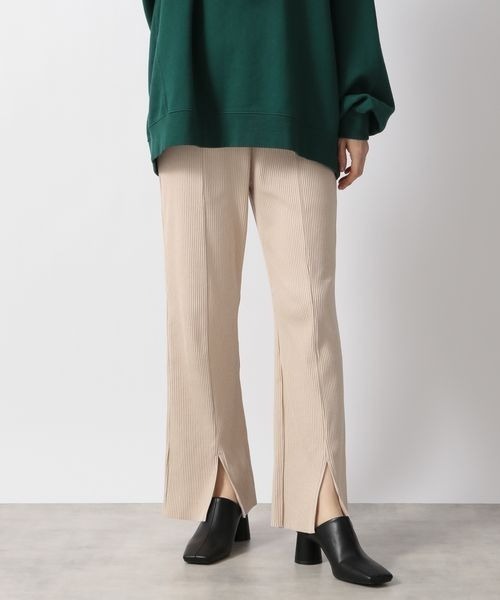 LOWRYS FARM(ローリーズファーム)の「セルフカットスリットリブパンツ 264134(その他パンツ・レディース・ブラック/パープル/グリーン/アイボリー・FREE/ショート)」の2枚目の写真