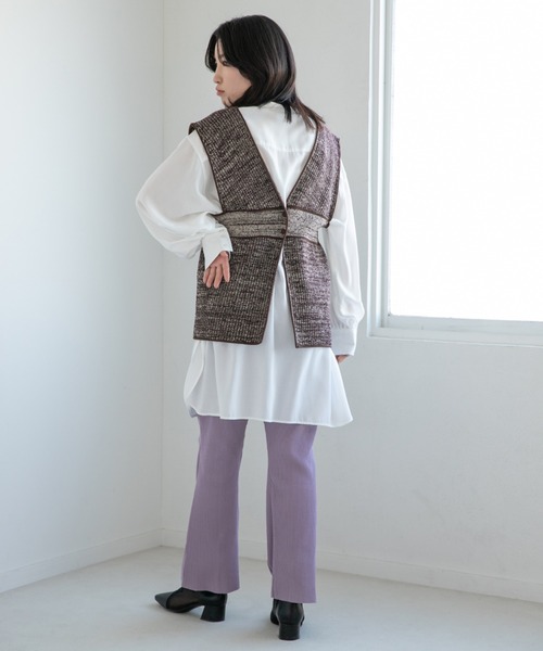 LOWRYS FARM(ローリーズファーム)の「セルフカットスリットリブパンツ 264134(その他パンツ・レディース・ブラック/パープル/グリーン/アイボリー・FREE/ショート)」の19枚目の写真