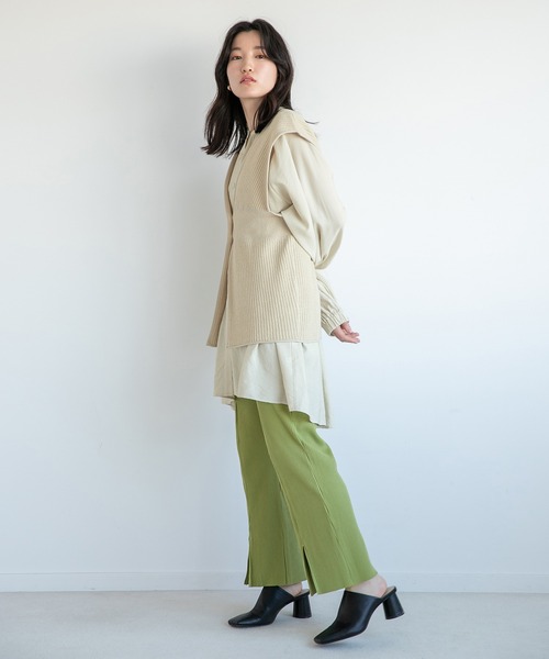 LOWRYS FARM(ローリーズファーム)の「セルフカットスリットリブパンツ 264134(その他パンツ・レディース・ブラック/パープル/グリーン/アイボリー・FREE/ショート)」の17枚目の写真