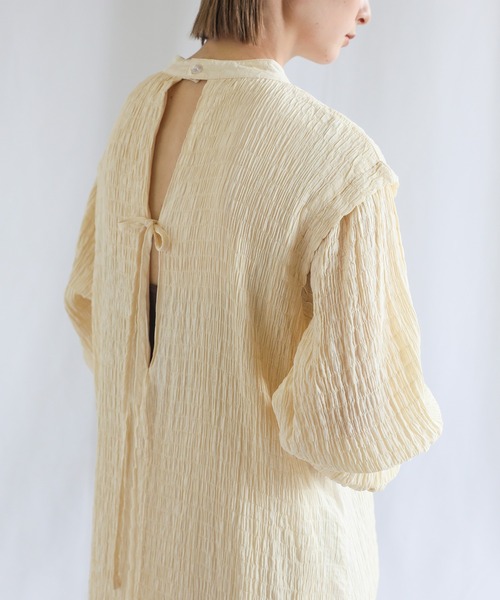 select MOCA（セレクトモカ）の「バックリボンクリンクルロングワンピース（ワンピース・レディース・ブラック/グリーン/アイボリー・FREE）」の22枚目の写真