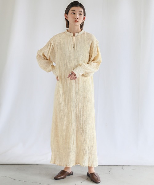 select MOCA（セレクトモカ）の「バックリボンクリンクルロングワンピース（ワンピース・レディース・ブラック/グリーン/アイボリー・FREE）」の20枚目の写真