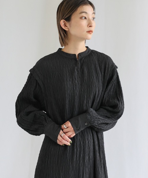 select MOCA（セレクトモカ）の「バックリボンクリンクルロングワンピース（ワンピース・レディース・ブラック/グリーン/アイボリー・FREE）」の16枚目の写真