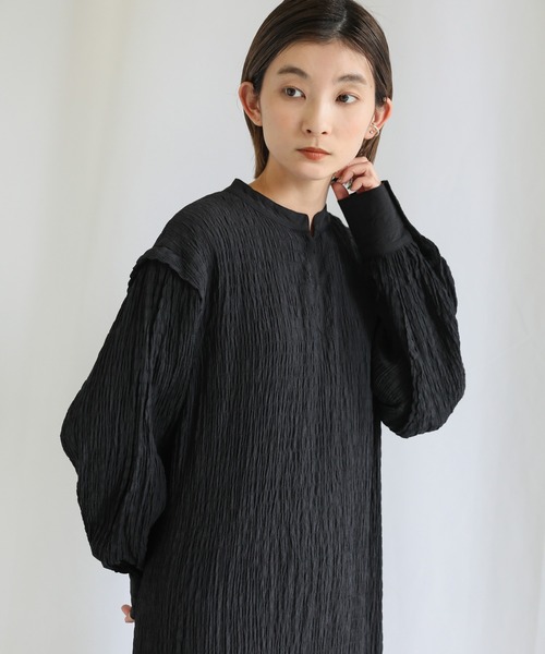 select MOCA（セレクトモカ）の「バックリボンクリンクルロングワンピース（ワンピース・レディース・ブラック/グリーン/アイボリー・FREE）」の17枚目の写真