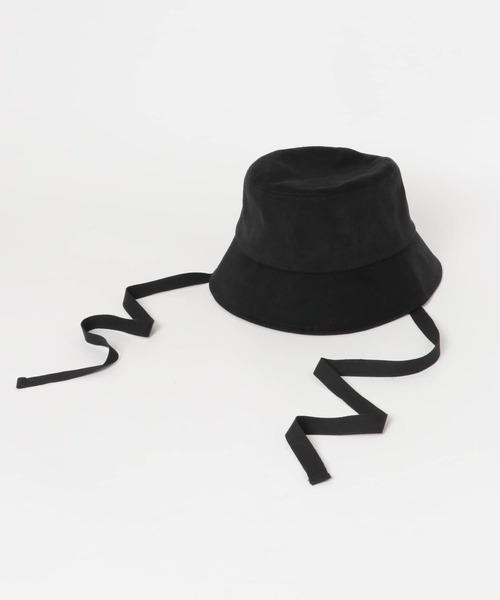 SENSE OF PLACE by URBAN RESEARCH（センスオブプレイスバイアーバンリサーチ）の「コットンツイルリボンバケットハット（ハット・レディース・ブラック/アイボリー・ONE）」の6枚目の写真