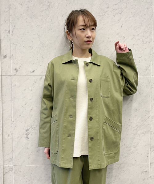 MHL カバーオール　ブルゾン　カーキ　サイズM MHL. 美品 23SS MHLマーガレットハウエル WORKWEAR COTTON LINEN