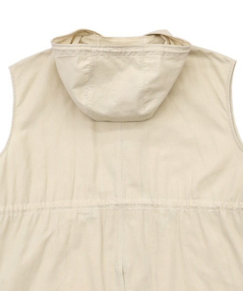 select MOCA(セレクトモカ)の「ツイルミリタリーフードベスト(ベスト・レディース・ベージュ/アイボリー・FREE)」の6枚目の写真