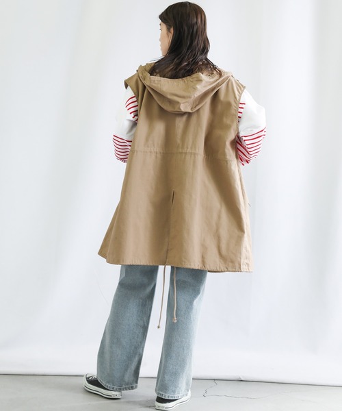 select MOCA(セレクトモカ)の「ツイルミリタリーフードベスト(ベスト・レディース・ベージュ/アイボリー・FREE)」の16枚目の写真