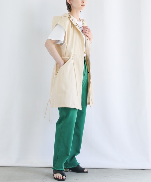 select MOCA(セレクトモカ)の「ツイルミリタリーフードベスト(ベスト・レディース・ベージュ/アイボリー・FREE)」の19枚目の写真