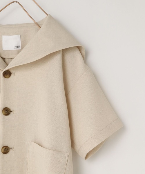 LOWRYS FARM（ローリーズファーム）の「バスケットセーラーシャツジャケット　260520（テーラードジャケット・キッズ・アイボリー/グレー/グリーン/チェック・110cm/120cm/130cm/140cm/150cm）」の9枚目の写真